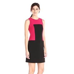 Calvin Klein Red/Black Colorblock Dress NWT